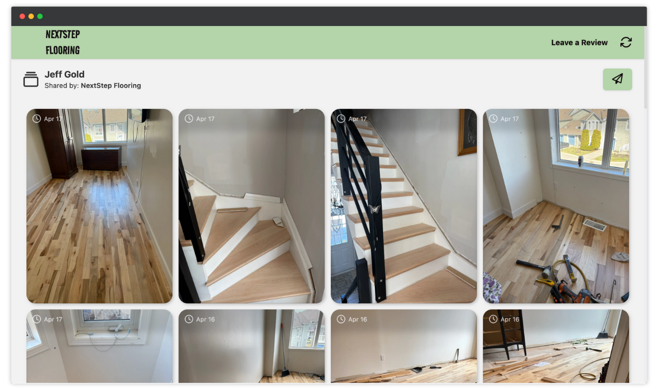 A shared client gallery with custom branding. A shared client gallery with custom branding.