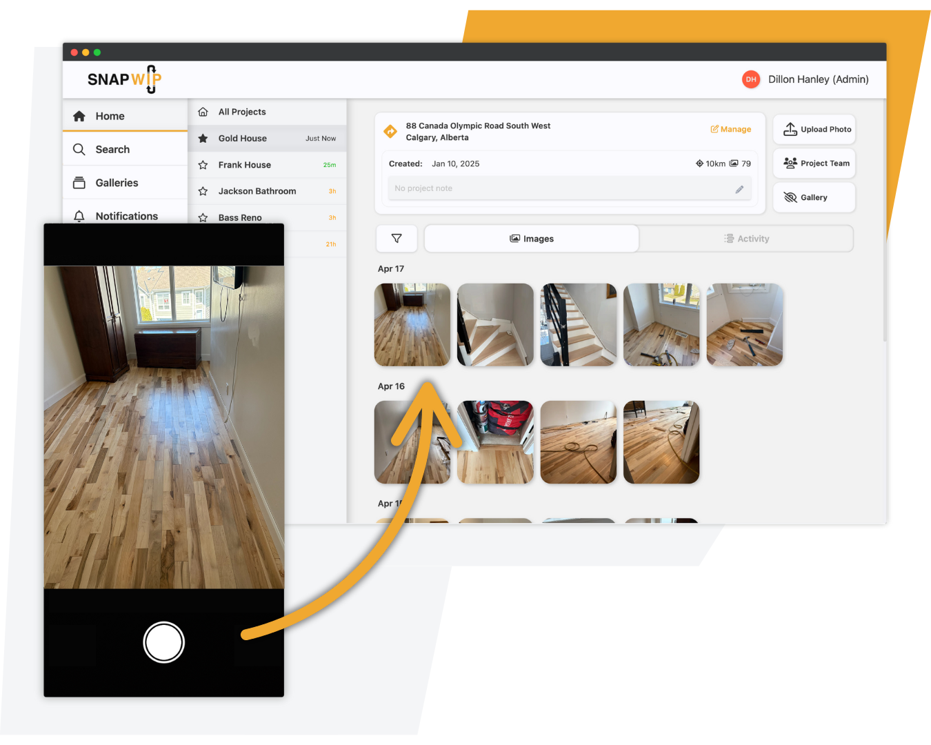 Organize jobsite photos automatically with SnapWIP